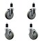 Service Caster 5'' Gray Poly Wheel Swivel 1-1/2'' Expanding Stem Caster Set 2 Brakes, 4PK SCC-EX20S514-PPUB-2-TLB-2-112 - alternate 1